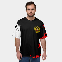 Футболка оверсайз мужская Россия спорт краски, цвет: 3D-принт — фото 2