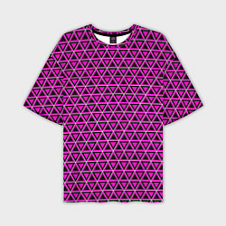 Мужская футболка оверсайз Розовые и чёрные треугольники