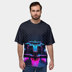 Футболка оверсайз мужская Болид с неоновой тенью, цвет: 3D-принт — фото 2