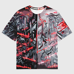 Мужская футболка оверсайз Адский доспех в царапинах