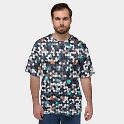 Футболка оверсайз мужская Мозаика серый, цвет: 3D-принт — фото 2