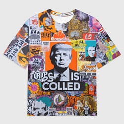 Футболка оверсайз мужская Donald Trump - american сollage, цвет: 3D-принт