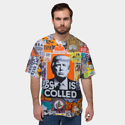 Футболка оверсайз мужская Donald Trump - american сollage, цвет: 3D-принт — фото 2