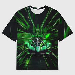 Мужская футболка оверсайз Зелёный болид Ф1