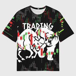 Футболка оверсайз мужская Трейдинг быков и медведей, цвет: 3D-принт