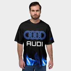 Футболка оверсайз мужская Audi neon art, цвет: 3D-принт — фото 2