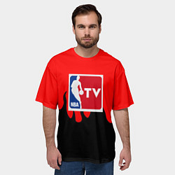 Футболка оверсайз мужская NBA sport flame, цвет: 3D-принт — фото 2