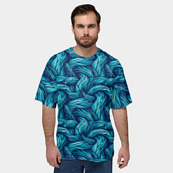 Футболка оверсайз мужская Пучки ниток узор, цвет: 3D-принт — фото 2