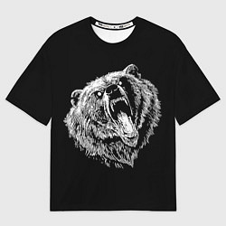 Футболка оверсайз мужская Яростный медведь воин, цвет: 3D-принт