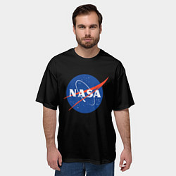 Футболка оверсайз мужская NASA logo space, цвет: 3D-принт — фото 2