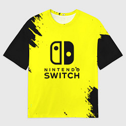 Мужская футболка оверсайз Nintendo switch краски на жёлтом