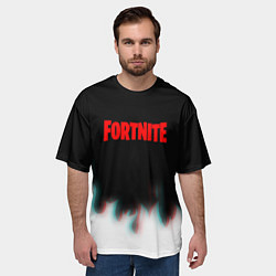 Футболка оверсайз мужская Fortnite flame glitch, цвет: 3D-принт — фото 2