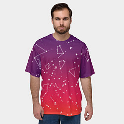 Футболка оверсайз мужская Созвездия в розовом небе, цвет: 3D-принт — фото 2