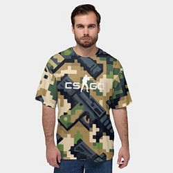 Футболка оверсайз мужская Counter Strike - pixel military pattern, цвет: 3D-принт — фото 2