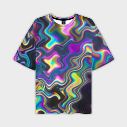 Мужская футболка оверсайз Волнистые абстрактные волны