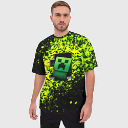 Футболка оверсайз мужская Minecraft зелёные краски, цвет: 3D-принт — фото 2