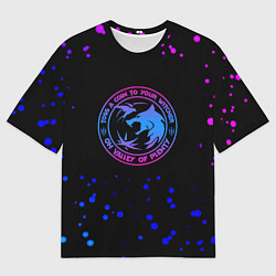 Футболка оверсайз мужская Ведьмак лого неон, цвет: 3D-принт