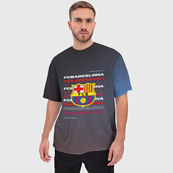 Футболка оверсайз мужская Логотип футбольный клуб Барселона, цвет: 3D-принт — фото 2