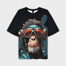 Футболка оверсайз мужская Крутая обезьяна в очках, цвет: 3D-принт