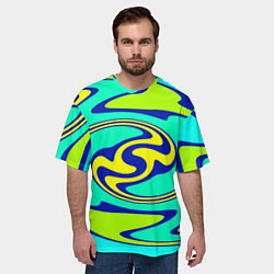 Футболка оверсайз мужская Скрученные неоновые линии, цвет: 3D-принт — фото 2