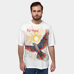 Футболка оверсайз мужская Голубь мира, цвет: 3D-принт — фото 2