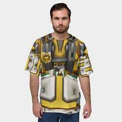 Футболка оверсайз мужская Deep roock galactic броня бурильщика, цвет: 3D-принт — фото 2