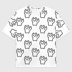 Футболка оверсайз мужская Fuck you cat, цвет: 3D-принт