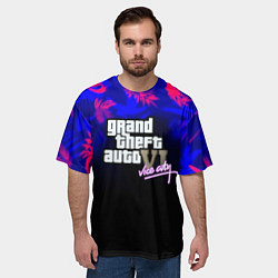 Футболка оверсайз мужская GTA vice city tropic game, цвет: 3D-принт — фото 2
