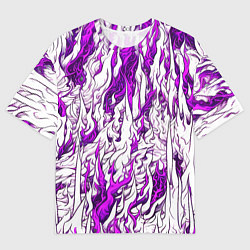 Мужская футболка оверсайз Белый и розовый узор