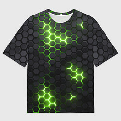 Футболка оверсайз мужская Неоновый зеленый, цвет: 3D-принт
