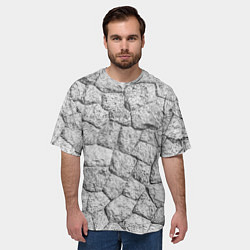 Футболка оверсайз мужская Каменная стена текстура, цвет: 3D-принт — фото 2