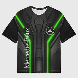 Мужская футболка оверсайз Мерседес неон геометрия