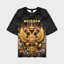 Футболка оверсайз мужская Russia gold, цвет: 3D-принт