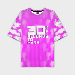 Футболка оверсайз мужская 30 seconds to mars pink, цвет: 3D-принт