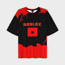 Футболка оверсайз мужская Roblox краски красные, цвет: 3D-принт