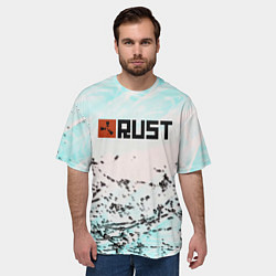 Футболка оверсайз мужская Rust game текстура, цвет: 3D-принт — фото 2