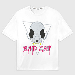 Футболка оверсайз мужская Череп в стиле bad cat, цвет: 3D-принт
