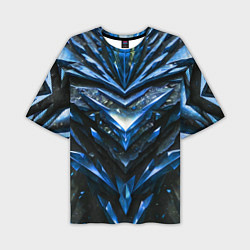 Мужская футболка оверсайз Синие драгоценные кристаллы