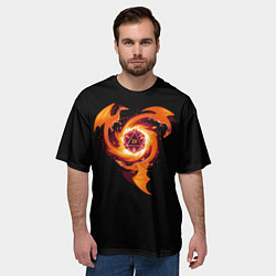 Футболка оверсайз мужская Кружащие драконы - d20, цвет: 3D-принт — фото 2