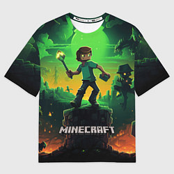 Футболка оверсайз мужская Персонаж в мире Minecraft, цвет: 3D-принт