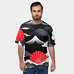 Футболка оверсайз мужская Японская симфония, цвет: 3D-принт — фото 2