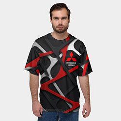 Футболка оверсайз мужская Mitsubishi - texture, цвет: 3D-принт — фото 2