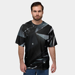 Футболка оверсайз мужская Black luxury abstract, цвет: 3D-принт — фото 2