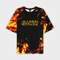 Футболка оверсайз мужская Linkin park огненный стиль, цвет: 3D-принт