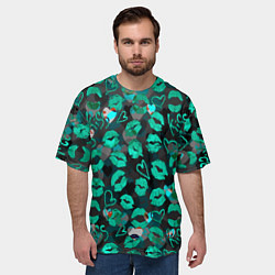 Футболка оверсайз мужская Голубые поцелуи, цвет: 3D-принт — фото 2