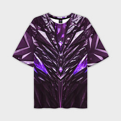 Мужская футболка оверсайз Фиолетовые кристаллы и камень