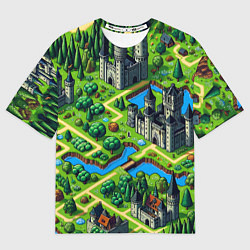 Футболка оверсайз мужская Heroes of Might and Magic - pixel map, цвет: 3D-принт