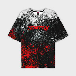 Мужская футболка оверсайз Tekken 8 брызги красок