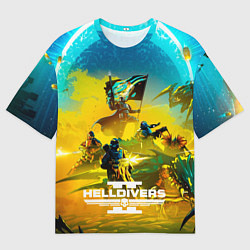 Футболка оверсайз мужская Helldivers 2: Battle, цвет: 3D-принт