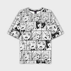 Футболка оверсайз мужская Ahegao pattern, цвет: 3D-принт